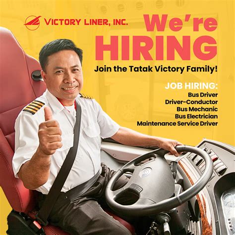 victory liner hiring bus driver